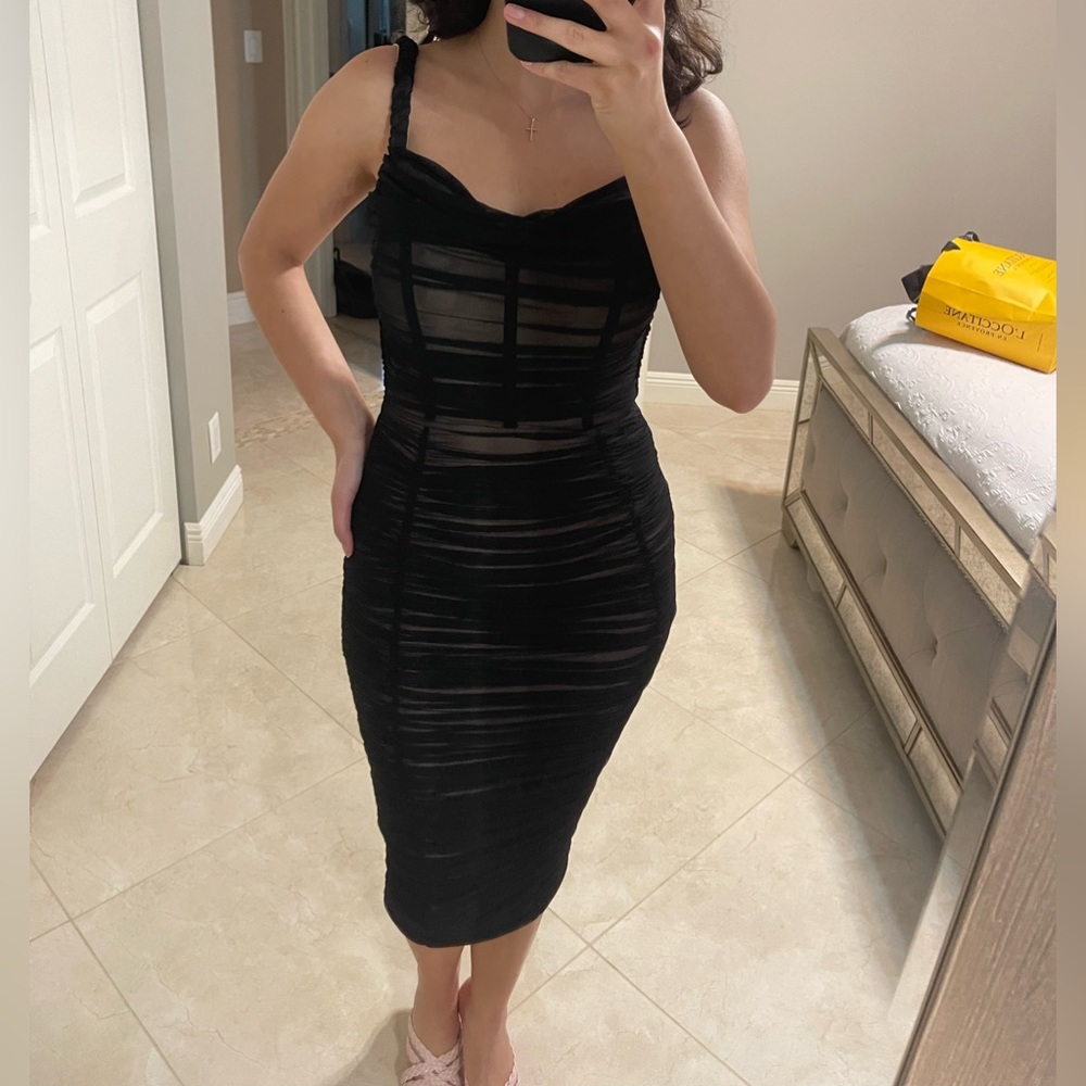Nookie black midi dress size medium